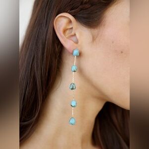 NWT Ettika Dripping Turquoise Delicate Drop Earrings